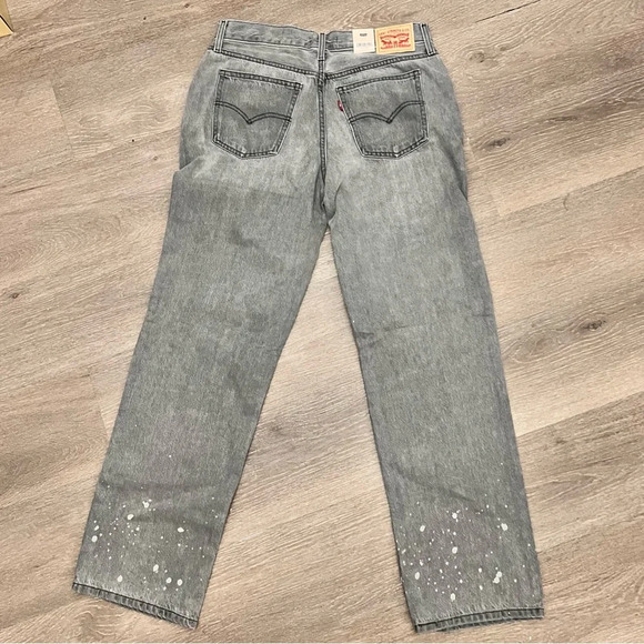 Womens Levis Lo Pro Straight Leg Jeans Acid Wash Gray Splatter Womens Size 30 - Picture 6 of 8